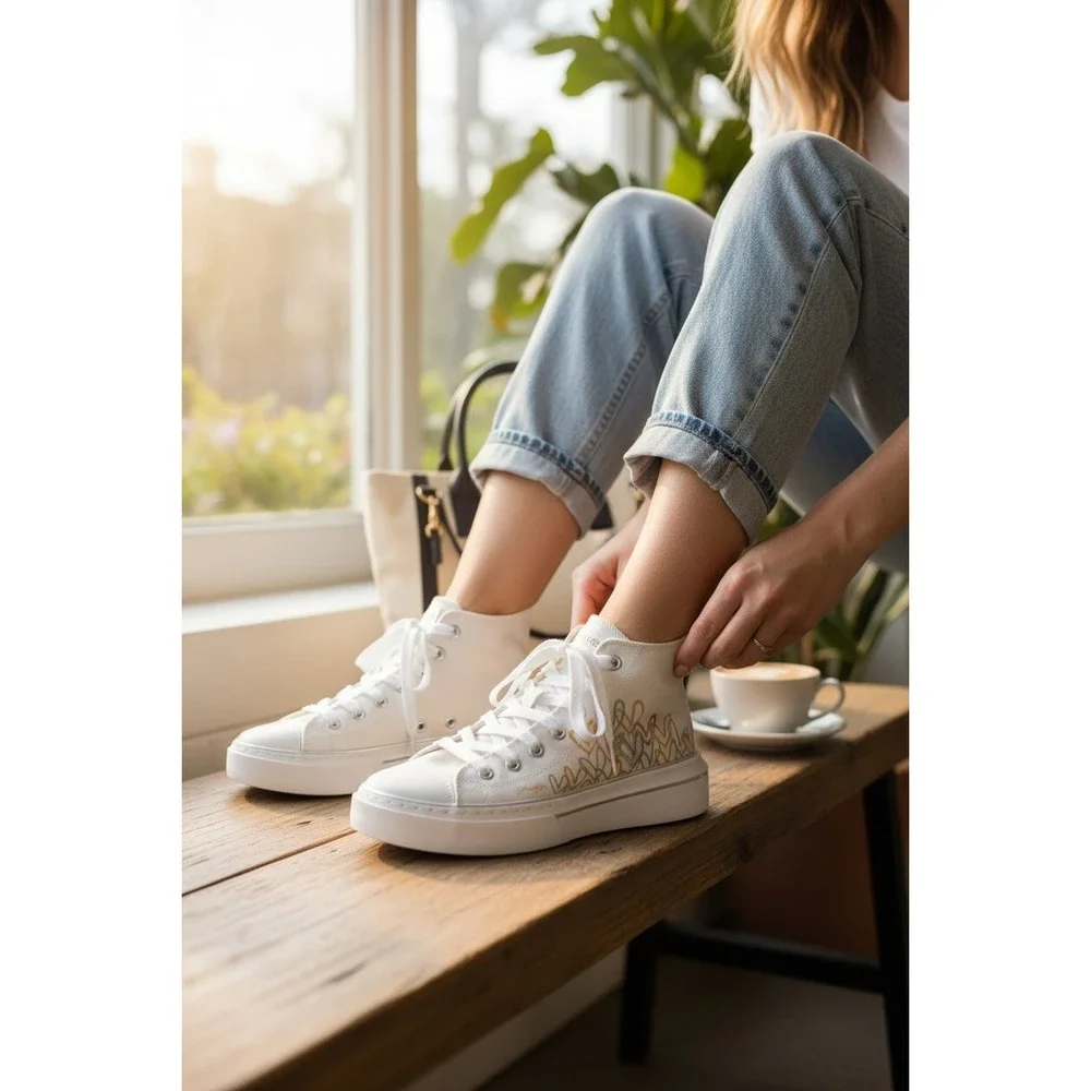 Skechers x James Goldcrown Women's Cordova Classic - Chic Love White Sneakers 10
